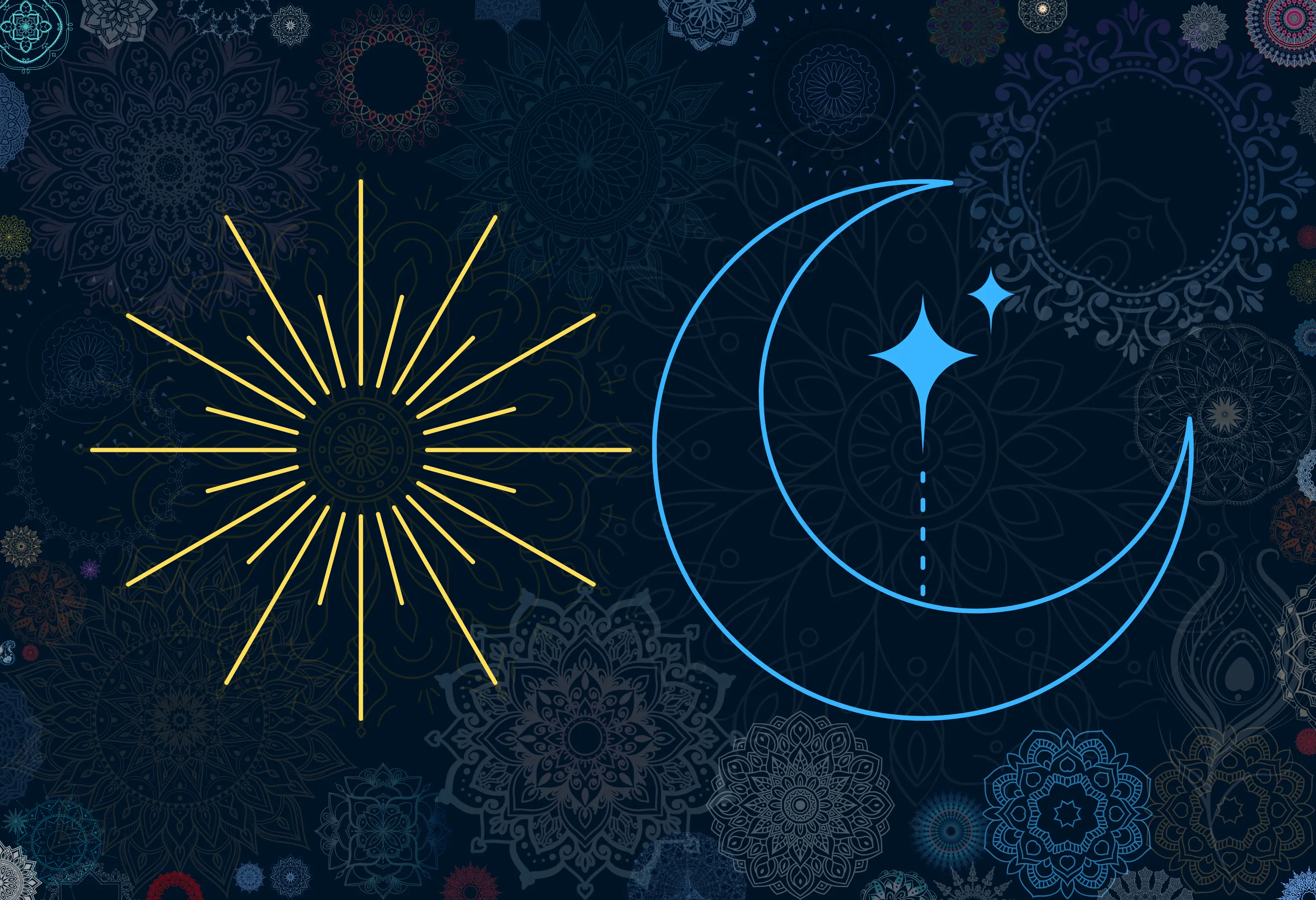 Image of the symbols of the Surya and Chandra clans